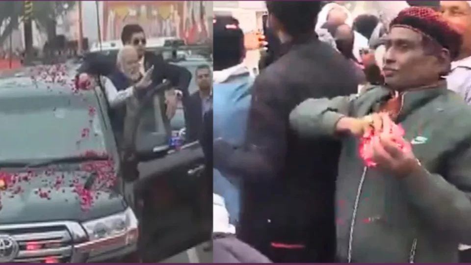 Hashim Ansari's son Iqbal Ansari also welcomed the Prime Minister.