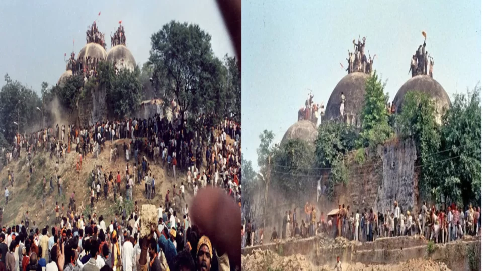 Demonstrations in Hubli, Karnataka, after the demolition of the Babri Masjid in 1992.